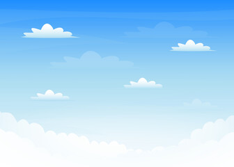 Fototapeta na wymiar Bright cloudy sky. Cartoon. Vector illustration. Background.