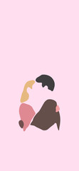 illustration of a silhouette of a loving couple