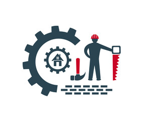 Vector illustration, logo, icon, for industrial, construction and repair work.