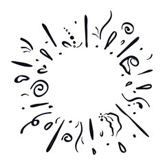 Firework hand drawn logo icon sign Floral plant frame dots drops Doodle decoration elements Hand drawn ink design Cartoon children's style Fashion print clothes apparel greeting invitation card flyer 