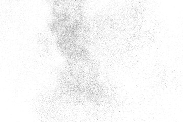 Distressed black texture. Dark grainy texture on white background. Dust overlay textured. Grain noise particles. Rusted white effect. Grunge design elements. Vector illustration, EPS 10.