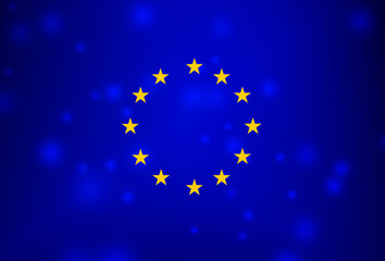 Europaflagge auf unscharfem hintergrund