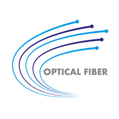 Fiber optic logo, vector art illustration.