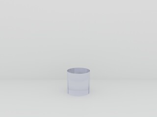 Scene with podium for mock up presentation in white color and minimalism style with copy space, 3d render abstract background