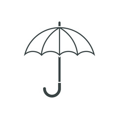 Umbrella graphic icon. Umbrella sign isolated on white background. Vector illustration