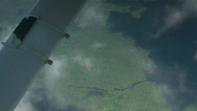 Aerial view of the Surinamese rainforest and clouds