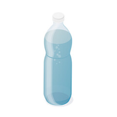 Water Bottle concept. Isometric colored vector illustration. Isolated on white background. 