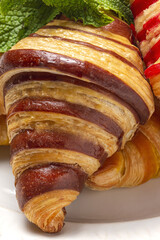 Traditional French homemade freshly baked croissants