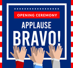 Bravo vector illustration with applause on the background.