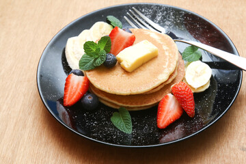 Assorted fruit pancakes