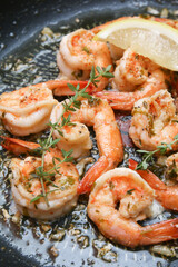 Grilled lemon butter herb shrimps