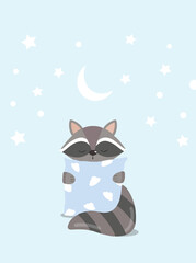 Sleeping raccoon