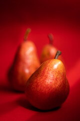 Red pears on shallow depth of field