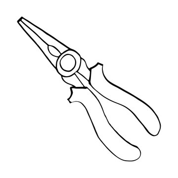 recommend clip art: Combination pliers - An hand drawn vector illustration, one isolated object.