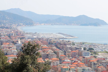 Fototapeta na wymiar Aerial view of Chiavari Liguria Italy