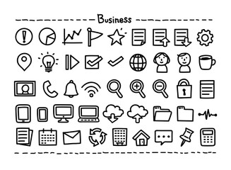 落書き風ビジネスアイコン