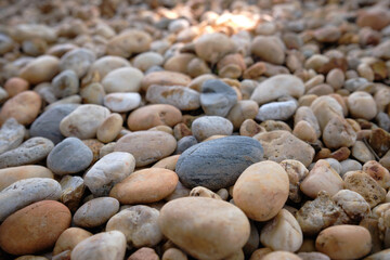 pebble stones with different size and color nature background