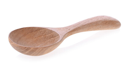 Wooden spoon on isolated white background
