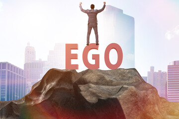 Concept of ego with businessman