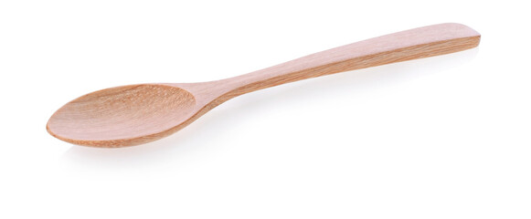 Wooden spoon on isolated white background
