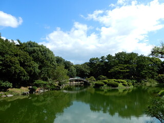 Naklejka na ściany i meble view of the ritsurin kouen park in takamatsu, japan