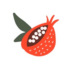 bright illustration. fruits and berries background. cartoon and flat fruits. grenades Isolation 