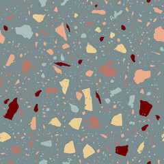 Terrazzo seamless pattern. Stone classic flooring