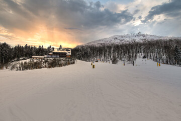 Lausche in saxony in winter