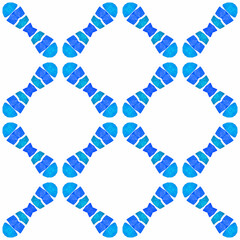 Organic tile. Blue fancy boho chic summer design.