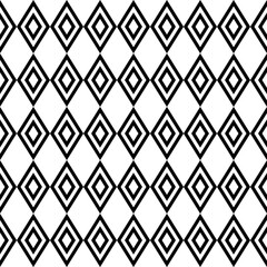 Rhombuses in one. Vector seamless black rhombuses pattern.