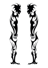 double twins abstract tattoo print symbol sticker