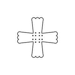 Christian cross line icon. Simple style christian religion poster background symbol. Logo design element. T-shirt printing. Vector for sticker.