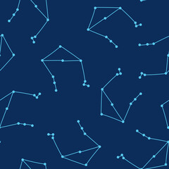 Hand drawn illustration of libra zodiac sign. Pattern seamless 