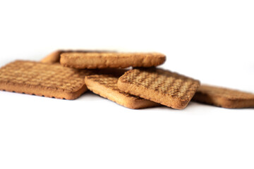indian biscuits wheat biscuits in the plate white background