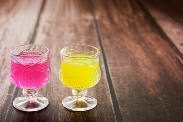 glass crystal glasses with a soft drink