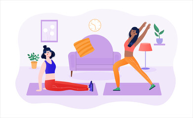 Practicing yoga and enjoying meditation