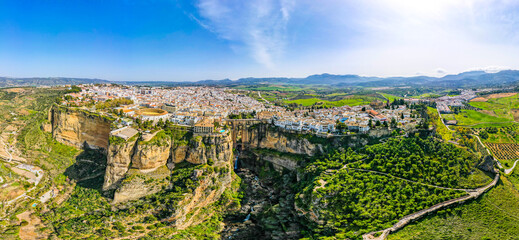 Panoramic view to Ronda, Spain