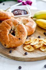 Banana Chocolate Chip Bagel Breakfast Board