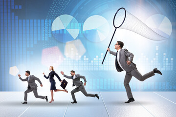 Headhunting and retention concept with business people