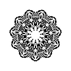 Abstract ornament in a circle. Luxurious pattern with lace motifs. Good for logos, menus, prints and postcards. Isolated. Vector