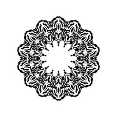 Abstract ornament in a circle. Luxurious pattern with lace motifs. Good for logos, menus, prints and postcards. Isolated.