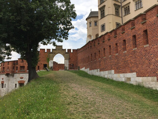 Entrance gate to the Wawel Castle Complex in Krakow, Poland.