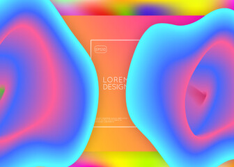 Liquid fluid with dynamic elements and shapes. Landing page.