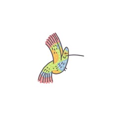 Cute hummingbird. Cartoon outline colorful character illustration.