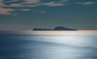 Fototapeta na wymiar A silhouette of Capri island