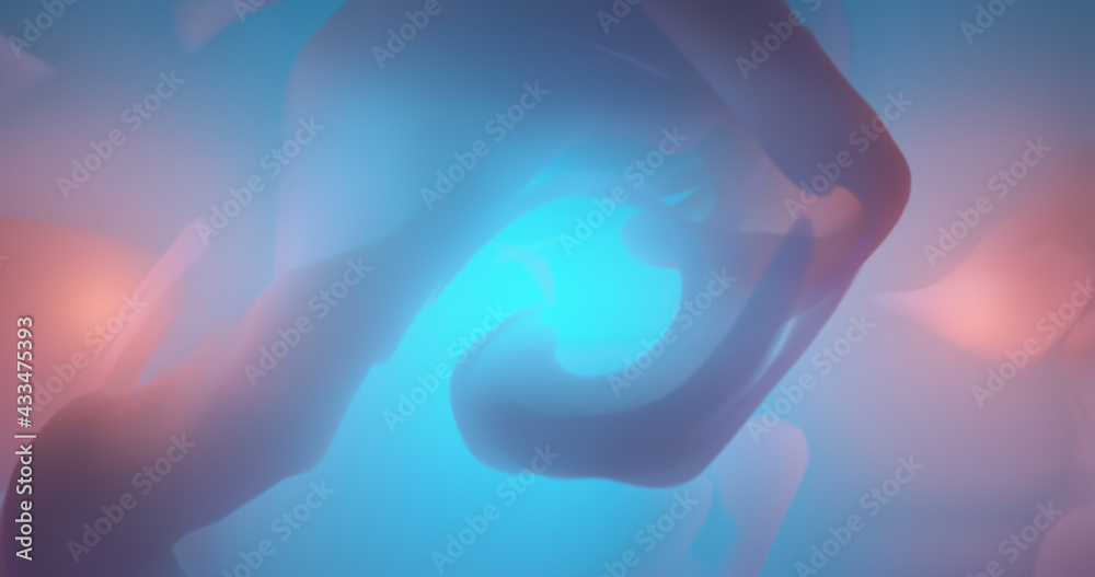 Wall mural abstract color gradient and forms in fluid motion. swirling liquid background.