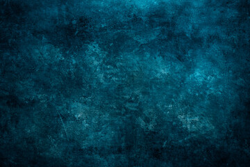 Fototapeta na wymiar Blue distressed wall grunge background