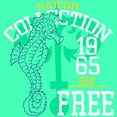 Illustration vector surf design and text background california text  skull and pin up