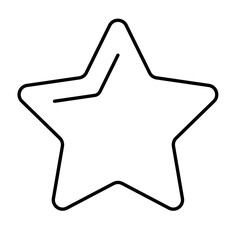 Five pointed star - modern thin line icon. Simple black outline vector illustration.