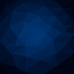 Low poly background. Blue and black.
